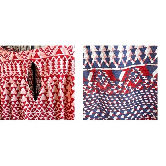 Lucky Brand Top 3X  Geometric Aztec  V Neck  Back Keyhole Boho Hippie RE… - Picture 9 of 12